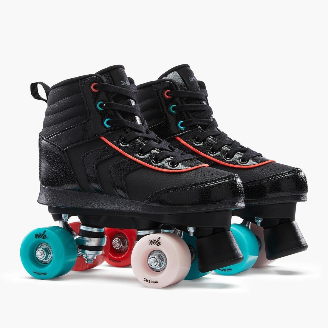 OXELO - 100 Jr Quad Roller Skates -  Holographic, Black