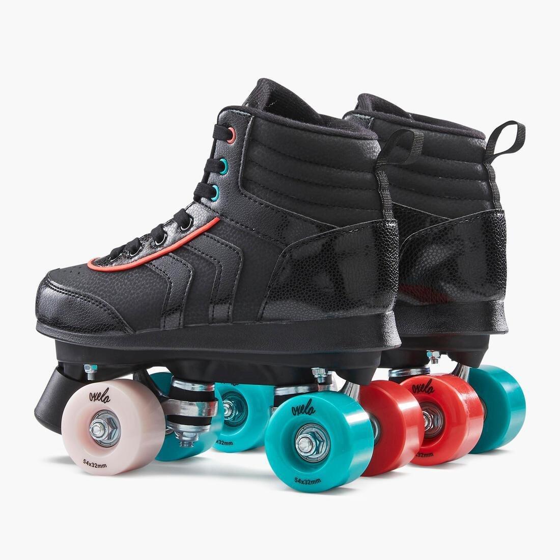 OXELO - 100 Jr Quad Roller Skates -  Holographic, Black