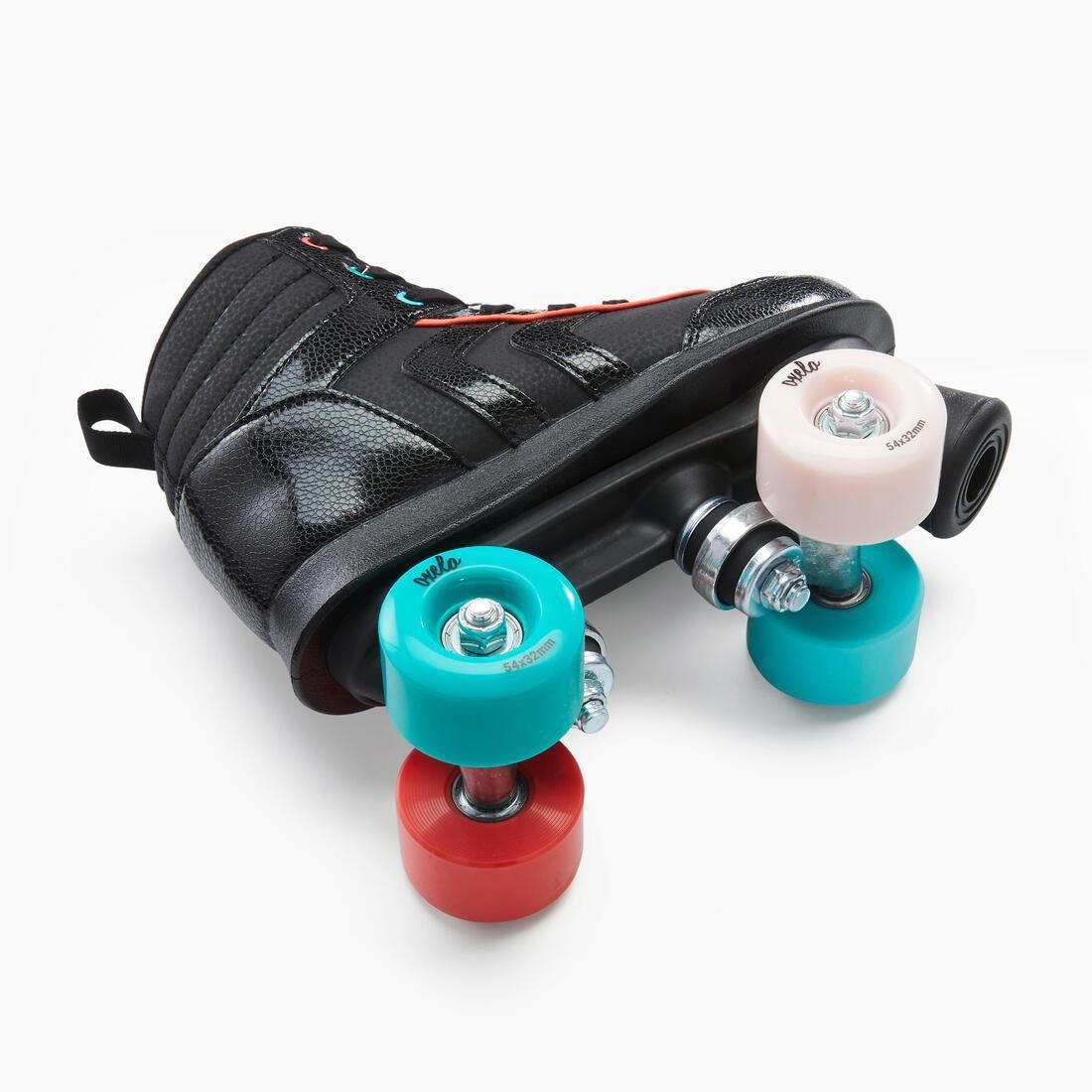 100 Jr Quad Roller Skates -  Holographic, Black, , large image number 6