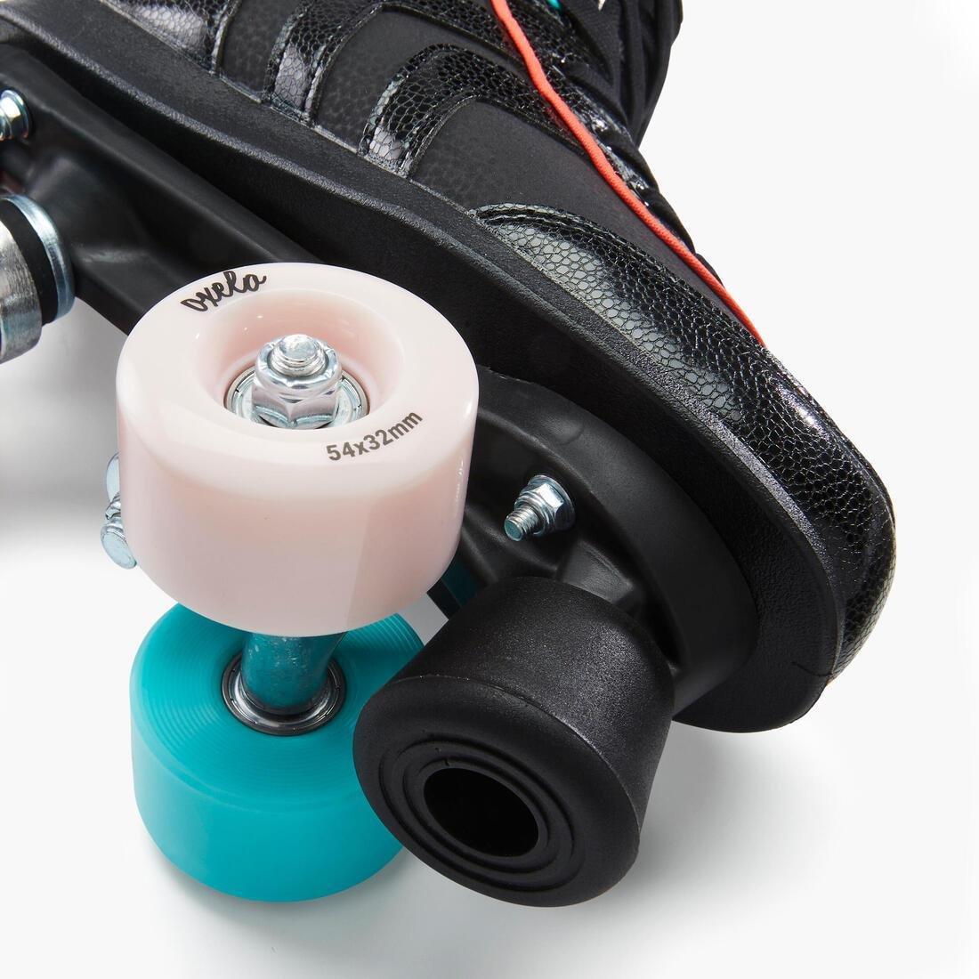 100 Jr Quad Roller Skates -  Holographic, Black, , large image number 7