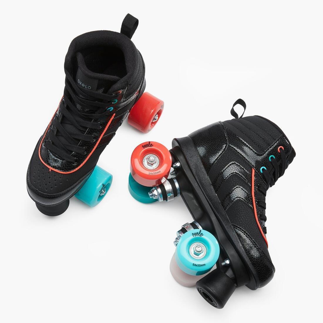 100 Jr Quad Roller Skates -  Holographic, Black, , large image number 8