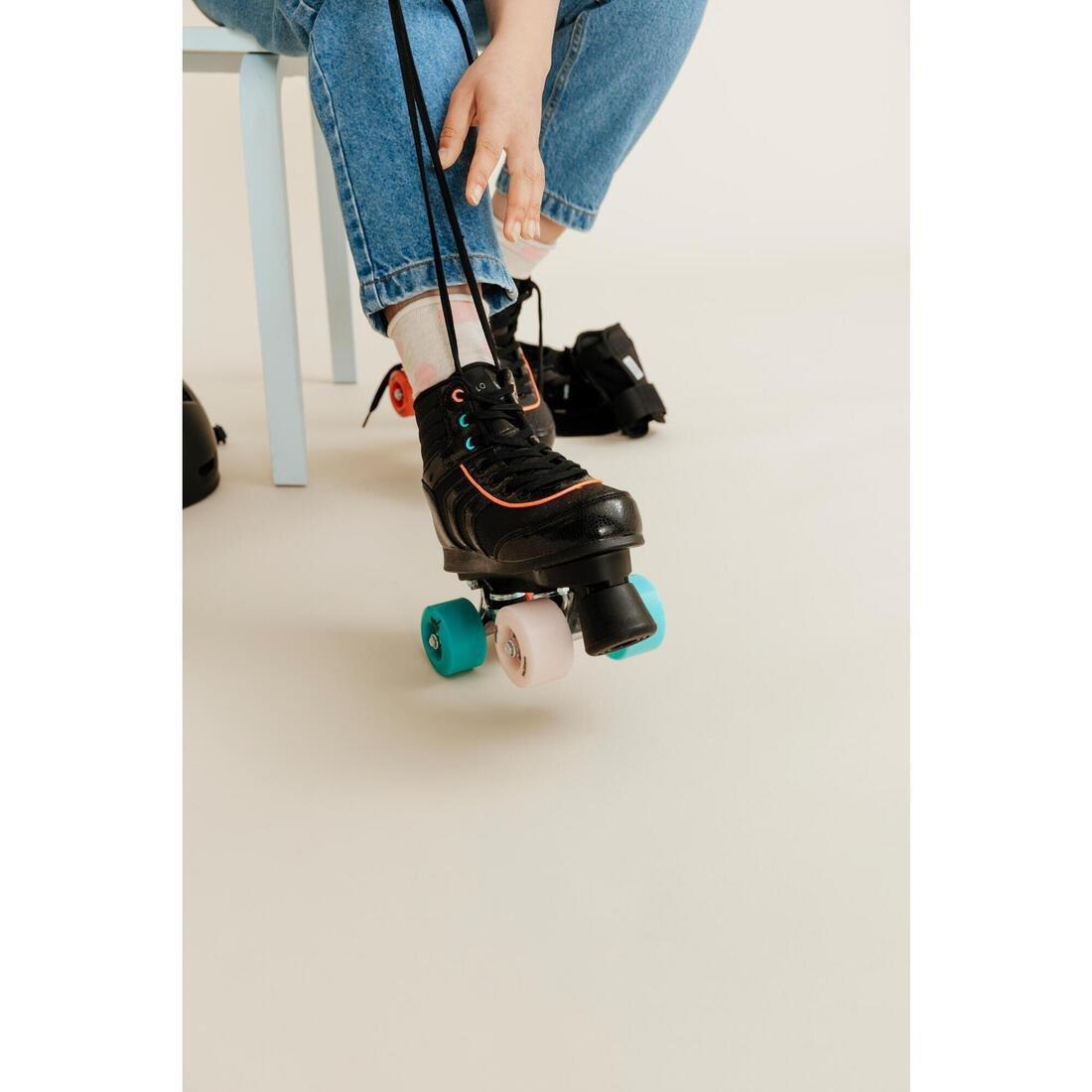 100 Jr Quad Roller Skates -  Holographic, Black, , large image number 10