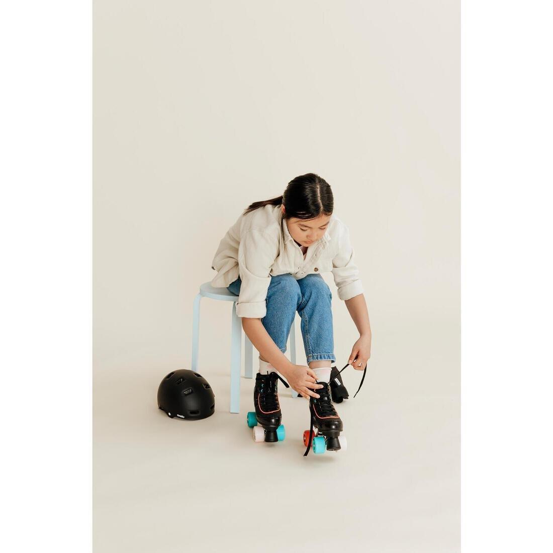100 Jr Quad Roller Skates -  Holographic, Black, , large image number 11
