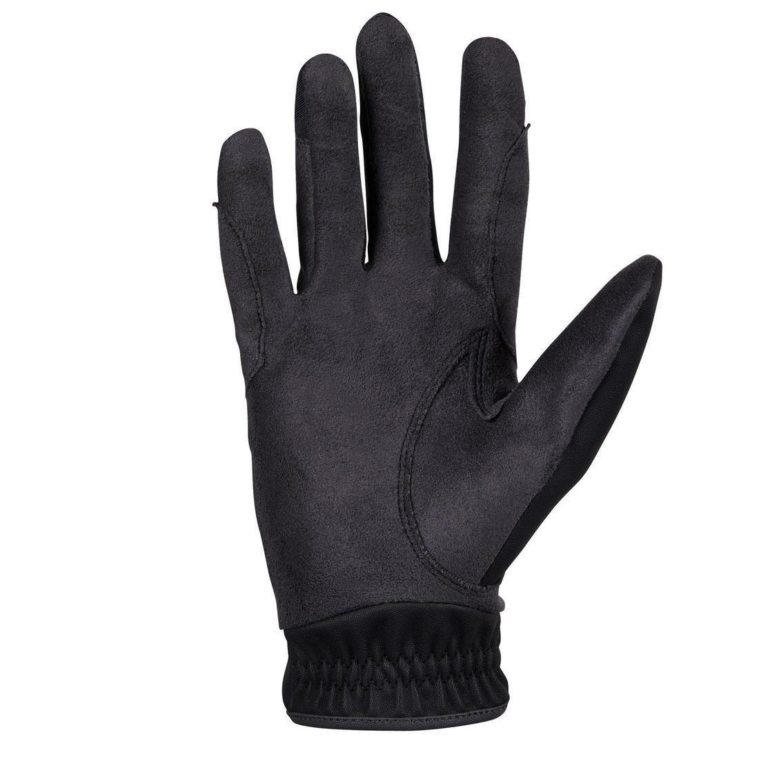 500Kids Horse Riding Gloves, Carbon Grey, , large image number 1