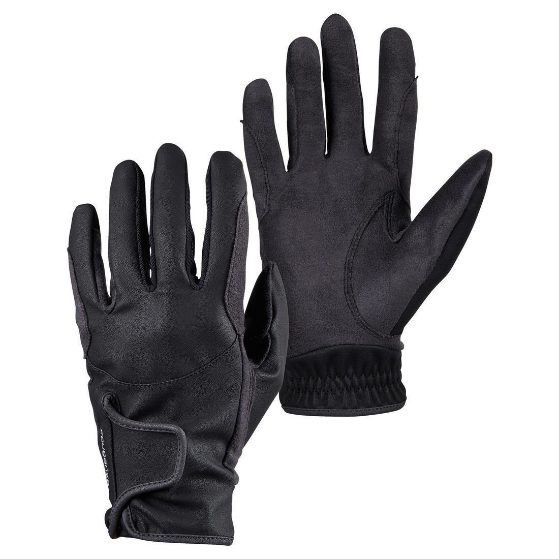 500Kids Horse Riding Gloves, Carbon Grey, , large image number 2