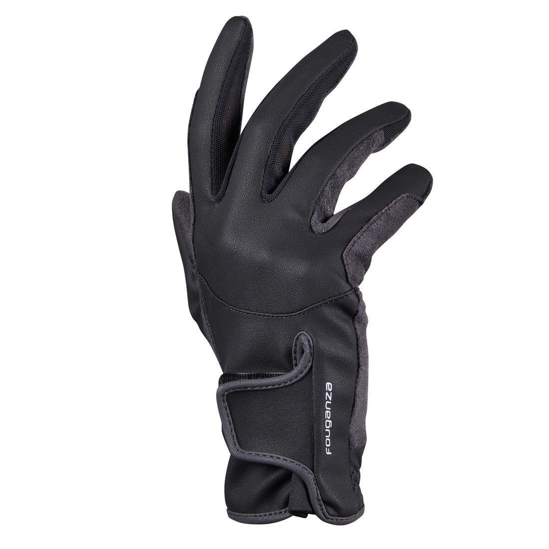 500 Kids' Horse Riding Gloves, Grey, No Color, large image number 3