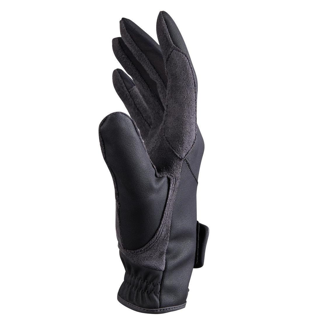 500 Kids' Horse Riding Gloves, Grey, No Color, large image number 4