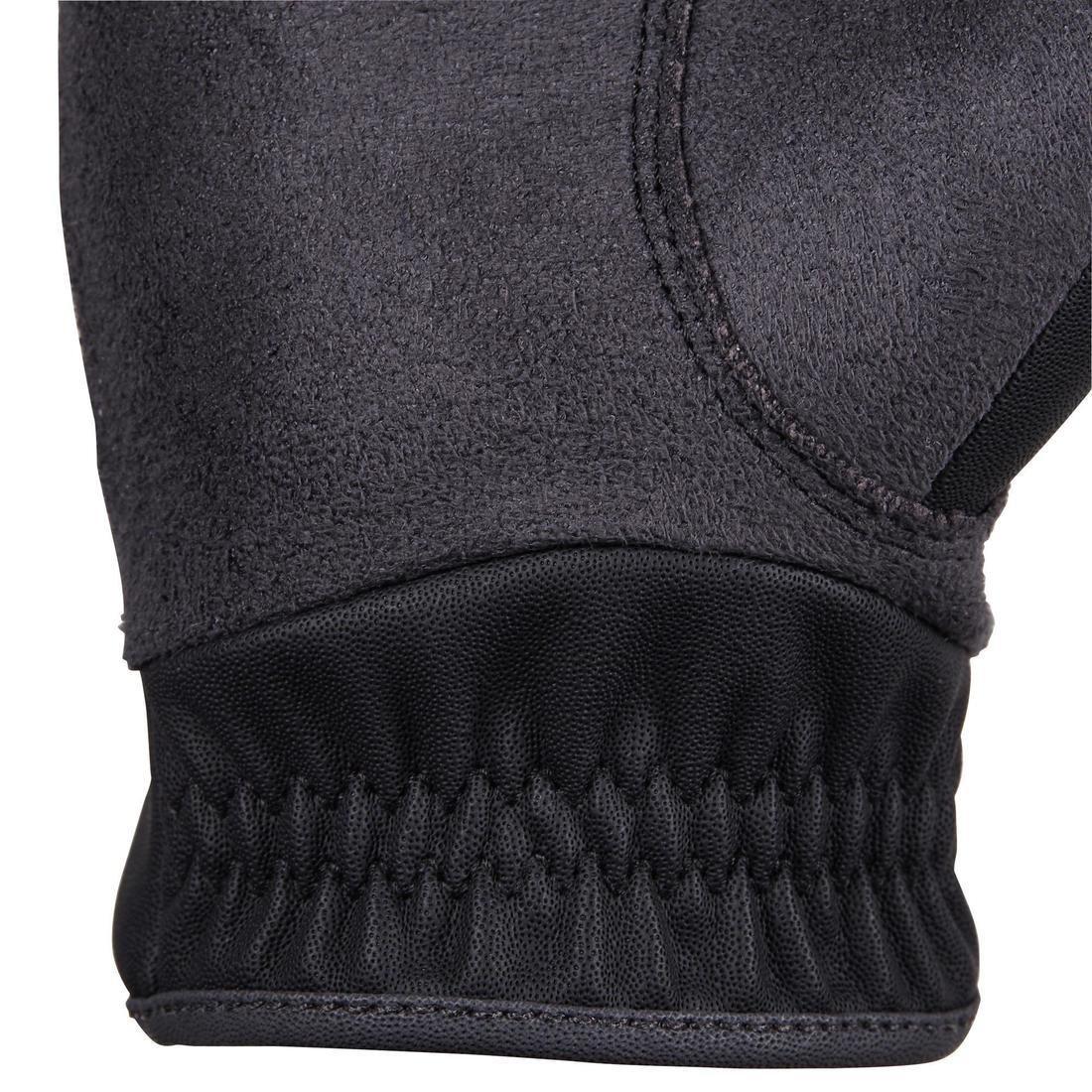 500 Kids' Horse Riding Gloves, Grey, No Color, medium
