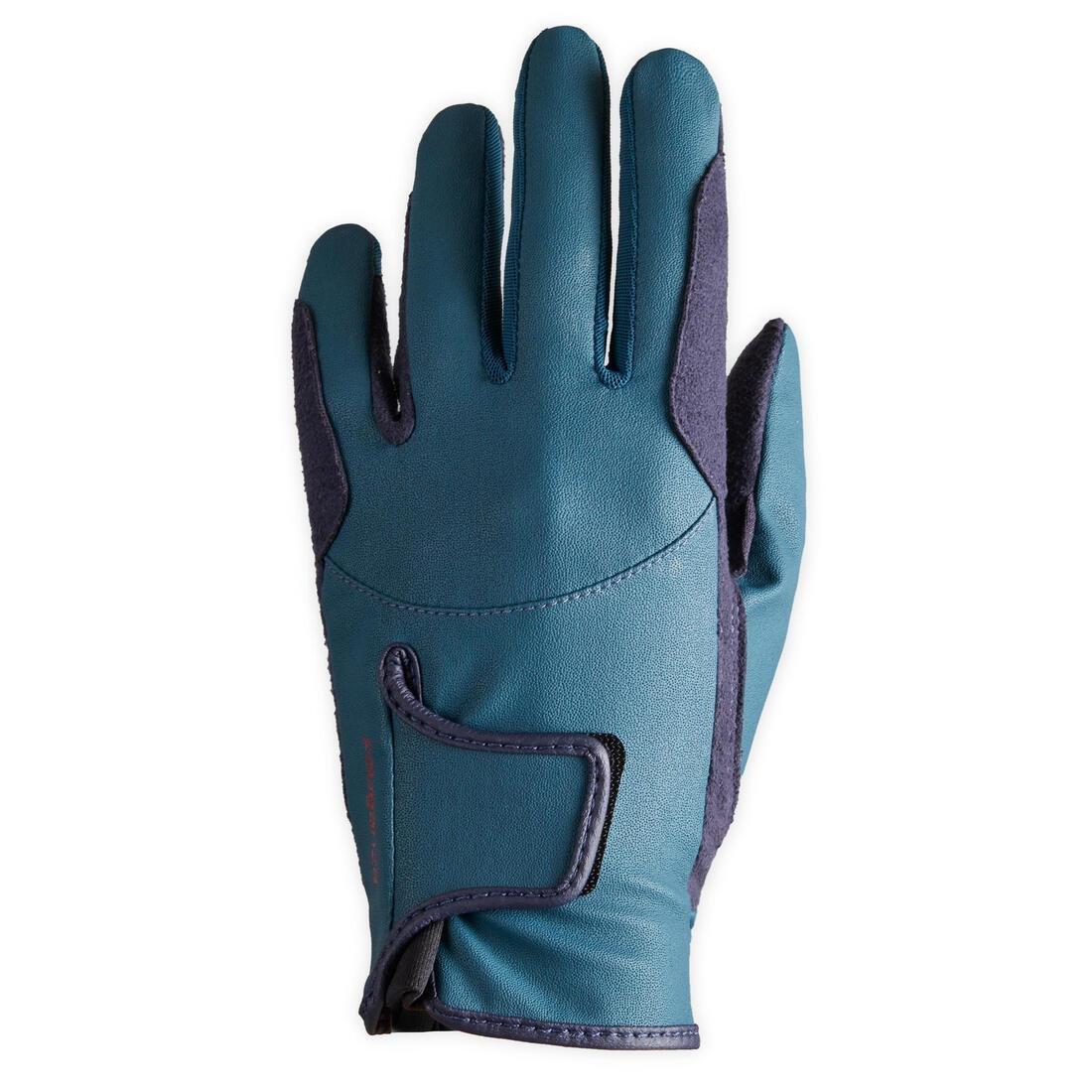 500 Kids' Horse Riding Gloves, Grey, No Color, large image number 9