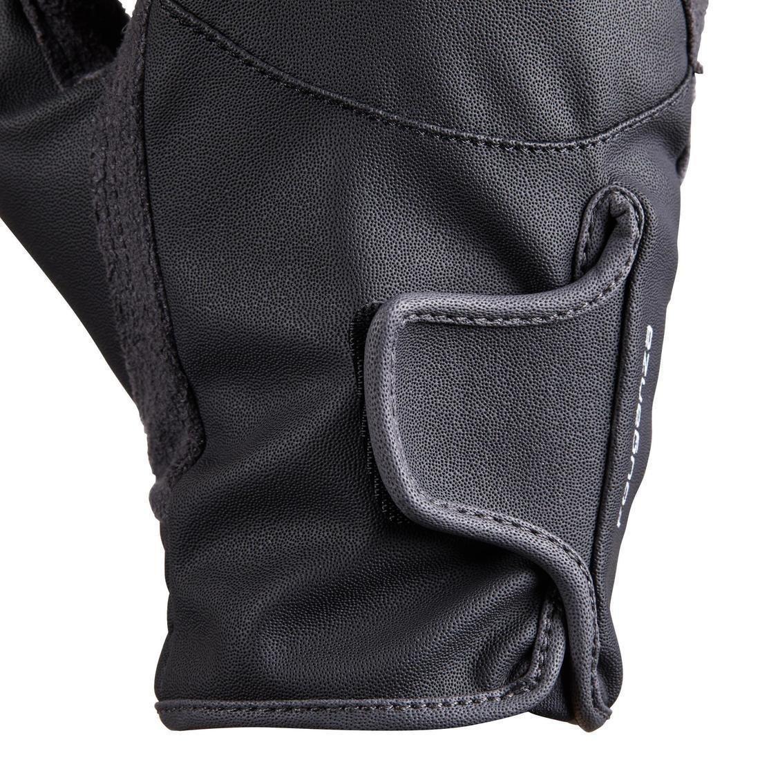500 Kids' Horse Riding Gloves, Grey, No Color, medium