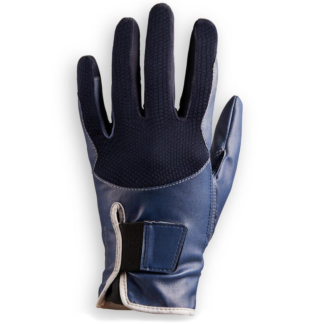 TURQUIN BLUE 560 Kids' Horse Riding Gloves, , medium