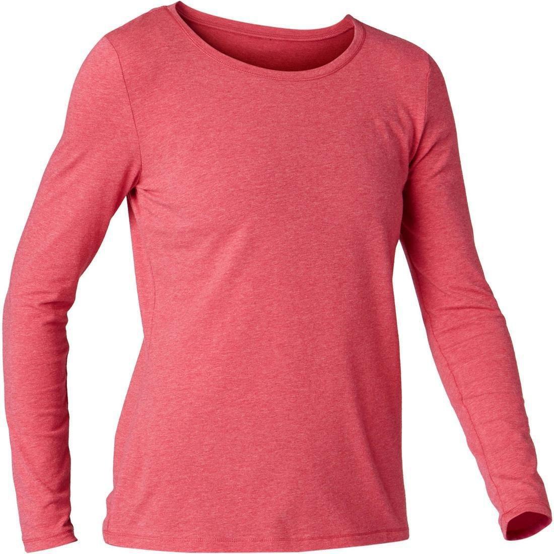 ong-Sleeved Cotton Fitness T-Shirt, Black, No Color, large image number 13