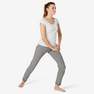 DOMYOS - Slim-FitFitness Jogging Bottoms With Fitted Cuffs, Grey