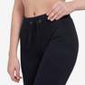 DOMYOS - Slim-Fit Fitness Jogging Bottoms With Fitted Cuffs, Black