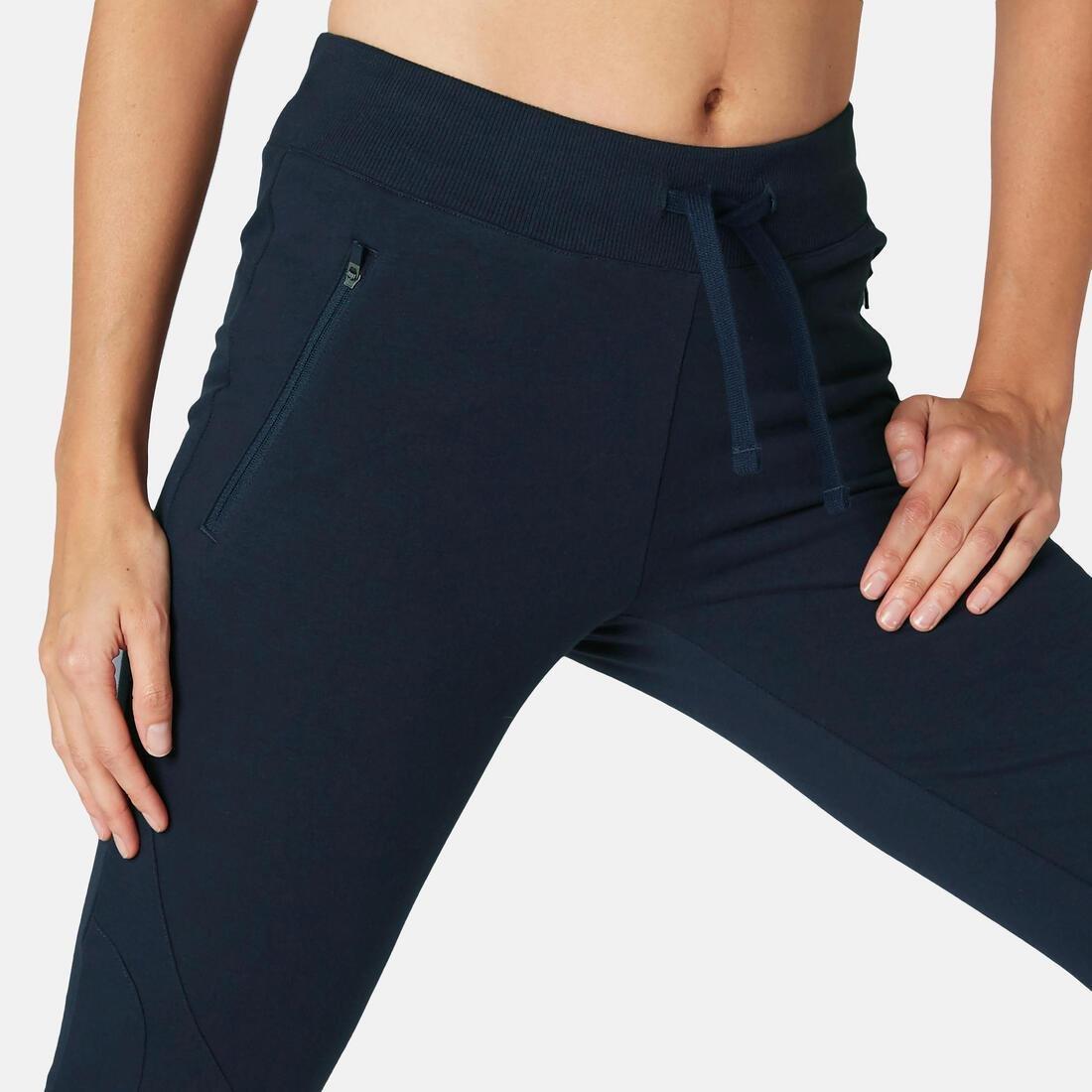 Warm Slim-FitFitness Jogging Bottoms With Zippe Pockets, Black, No Color, large image number 11