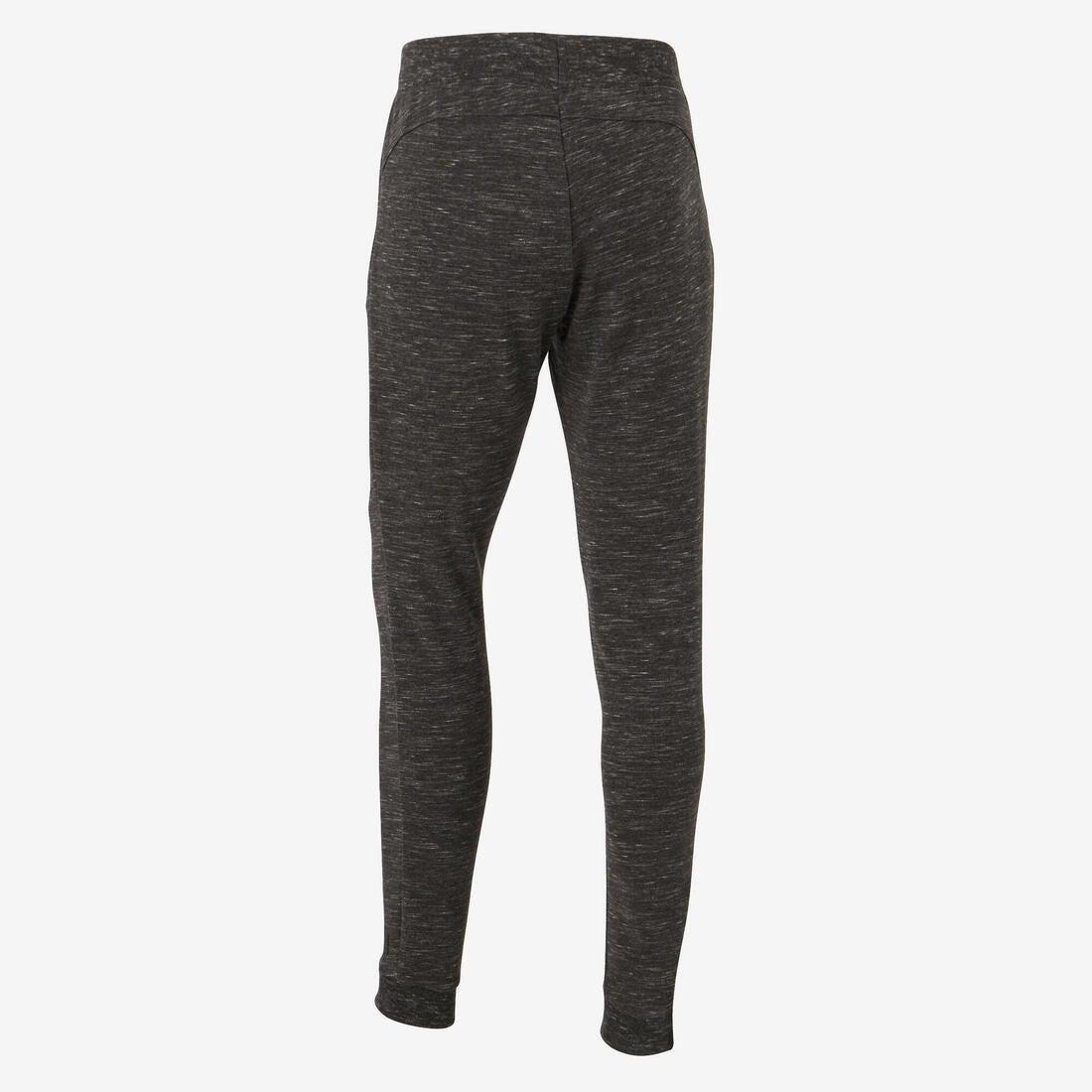Warm Slim-Fit Fitness Jogging Bottoms with Zippe Pockets, Grey, No Color, large image number 3