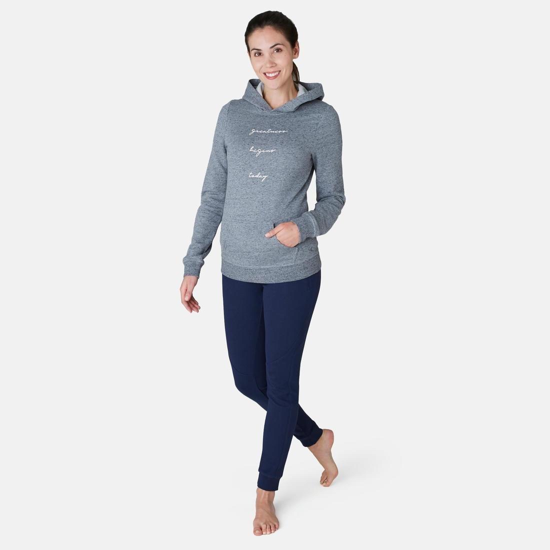 Warm Slim-Fit Fitness Jogging Bottoms with Zippe Pockets, Grey, , large image number 10