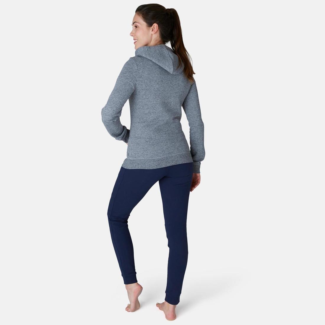 Warm Slim-Fit Fitness Jogging Bottoms with Zippe Pockets, Grey, , large image number 11