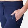 DOMYOS - Warm Slim-Fit Fitness Jogging Bottoms with Zippe Pockets, Grey