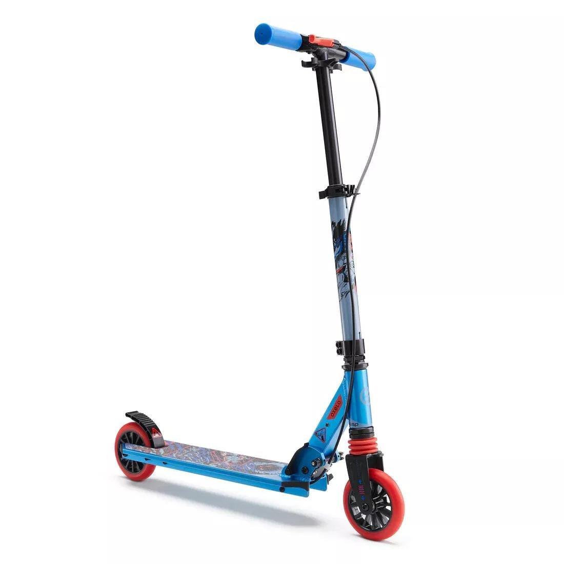 MID5 Kids' Scooter with Handlebar Brake and Suspension, Tribal Graphic, Aubergine, No Color, large image number 1