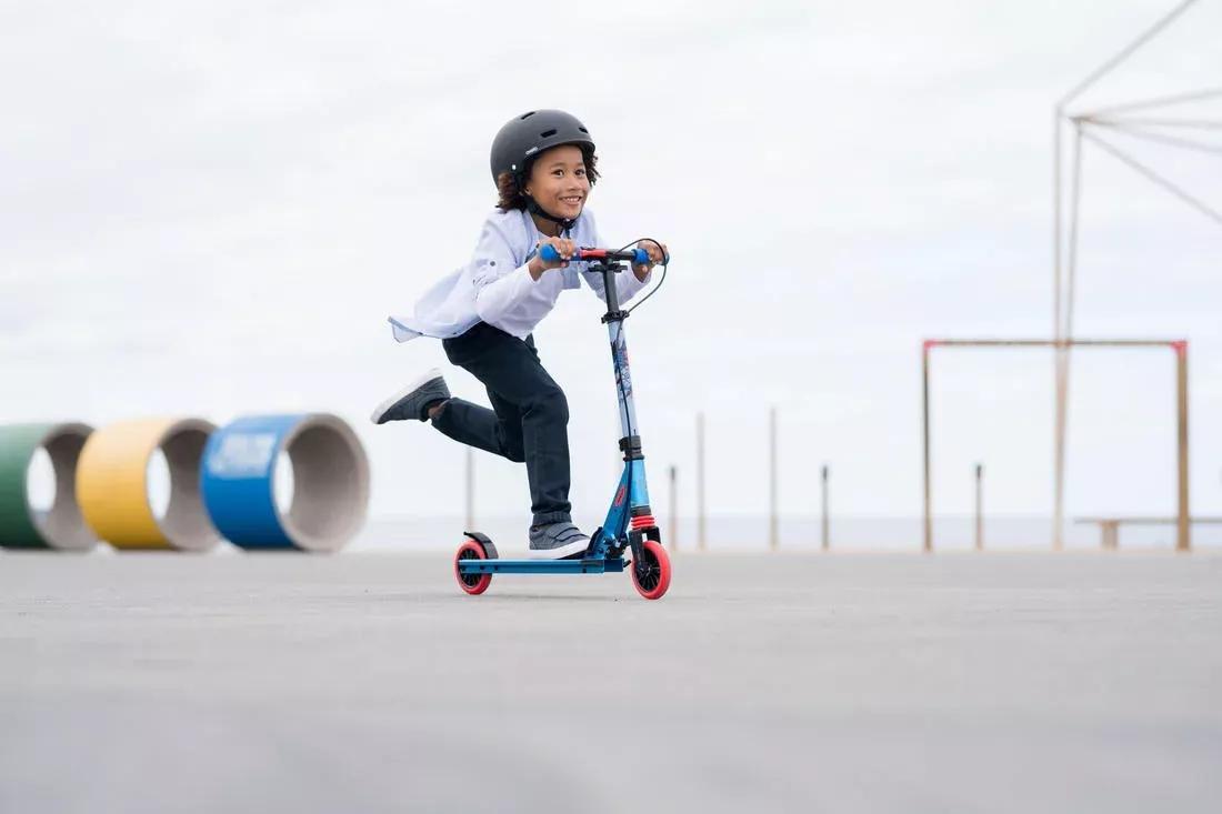 MID5 Kids' Scooter with Handlebar Brake and Suspension, Tribal Graphic, Aubergine, No Color, medium