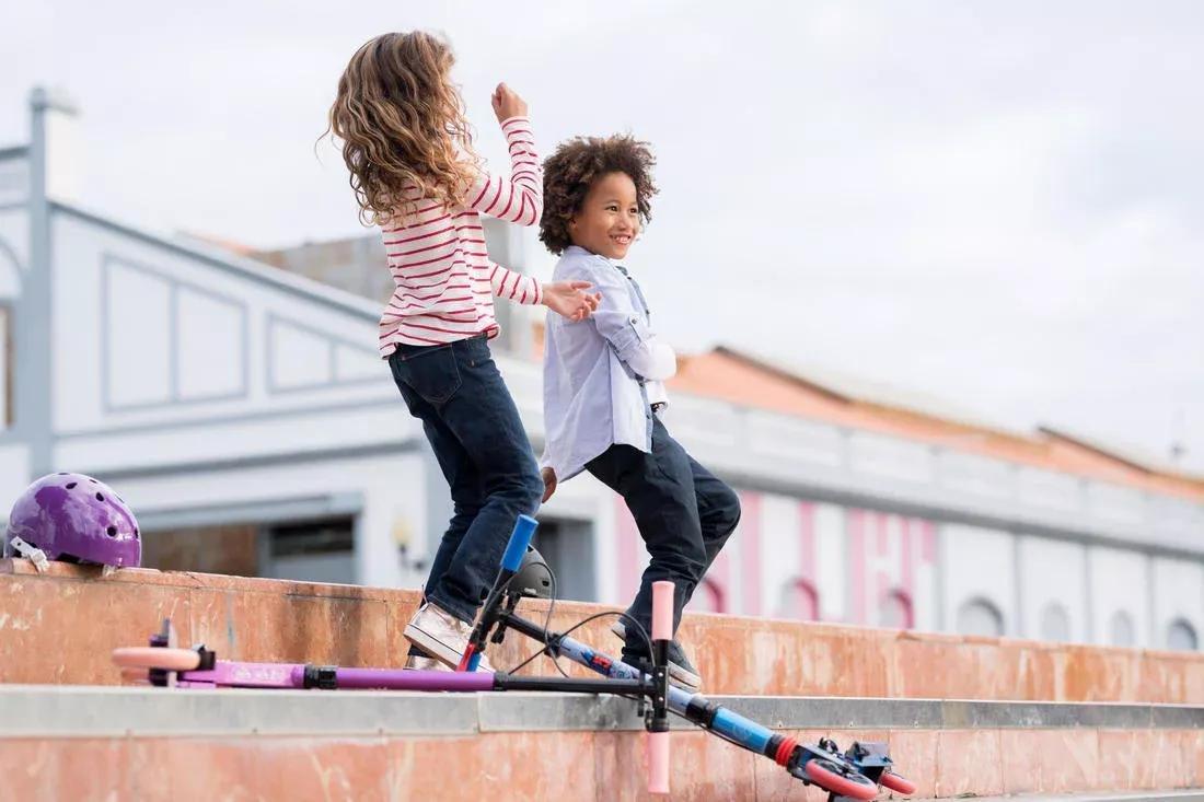 MID5 Kids' Scooter with Handlebar Brake and Suspension, Tribal Graphic, Aubergine, No Color, large image number 6