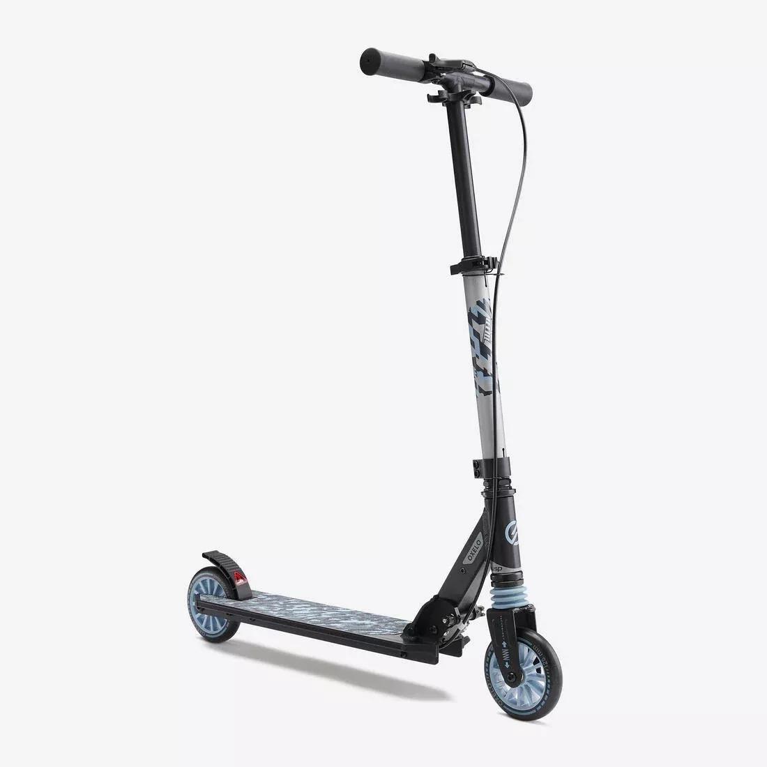 MID5 Kids' Scooter with Handlebar Brake and Suspension, Tribal Graphic, Blue, 5401_000, medium