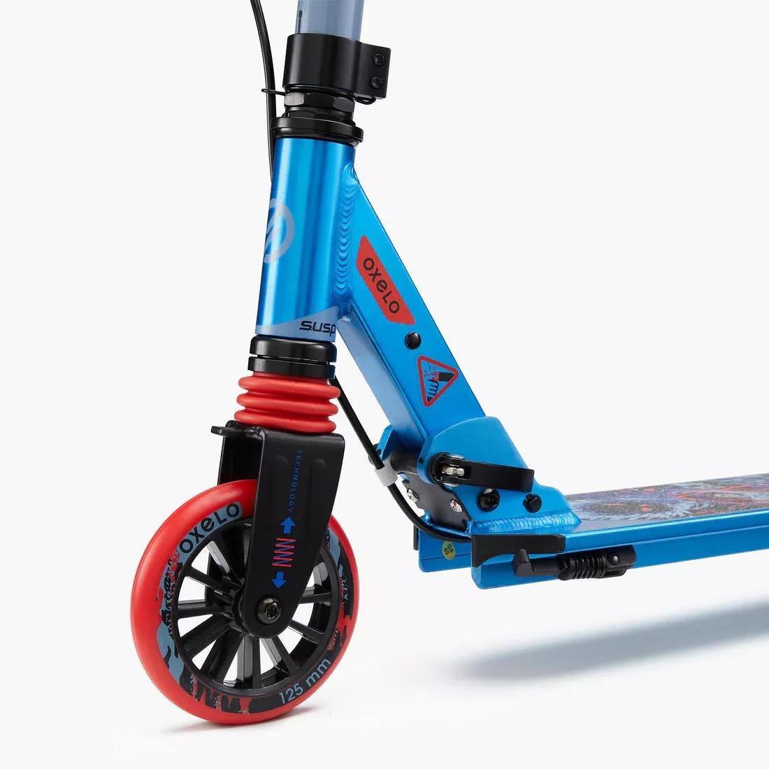 MID5 Kids' Scooter with Handlebar Brake and Suspension, Tribal Graphic, Blue, No Color, large image number 5