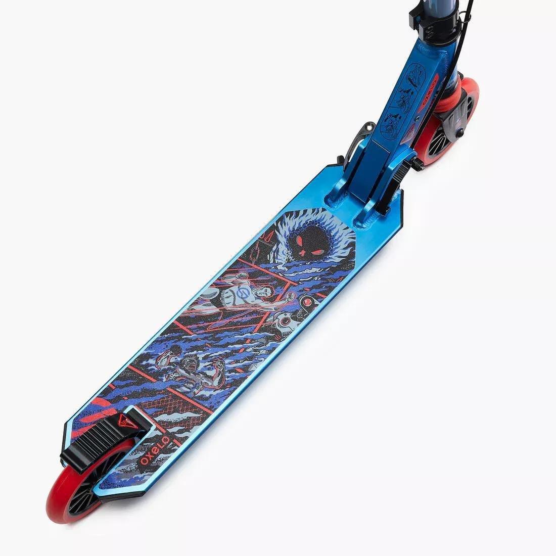 MID5 Kids' Scooter with Handlebar Brake and Suspension, Tribal Graphic, Blue, No Color, large image number 8