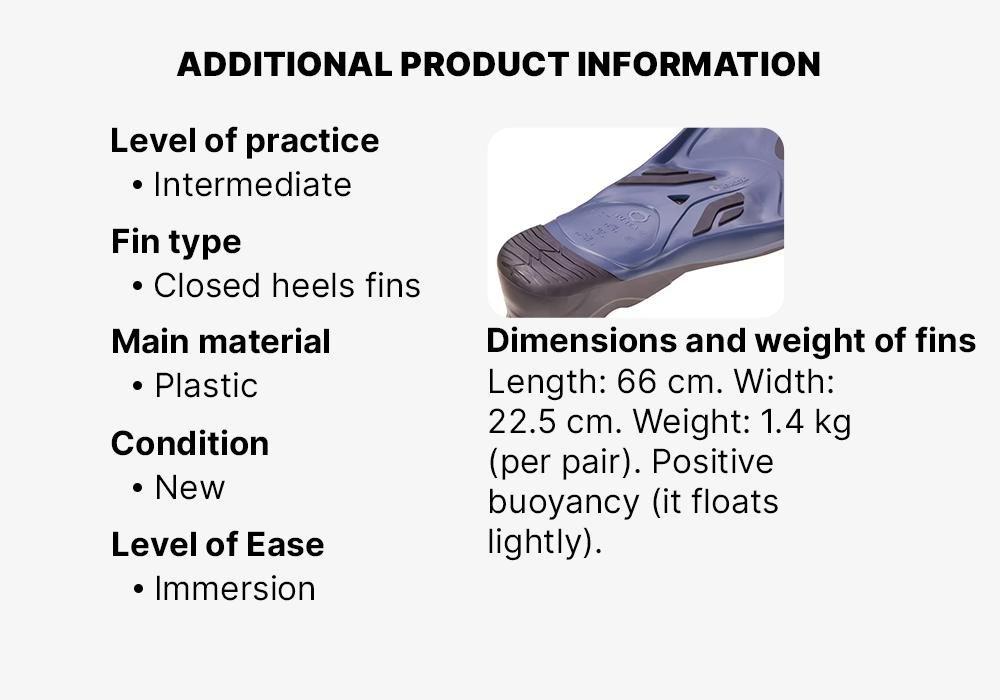 Scd 500 Scuba Diving Fins, Deep Navy Blue, No Color, medium