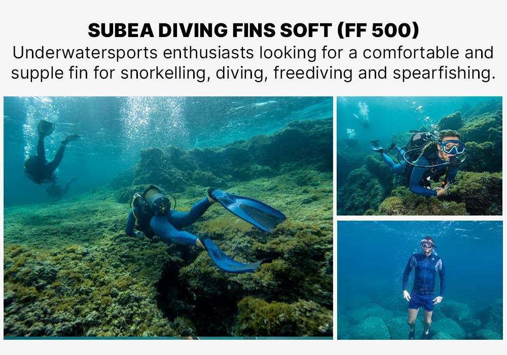 Scd 500 Scuba Diving Fins, Deep Navy Blue, No Color, medium