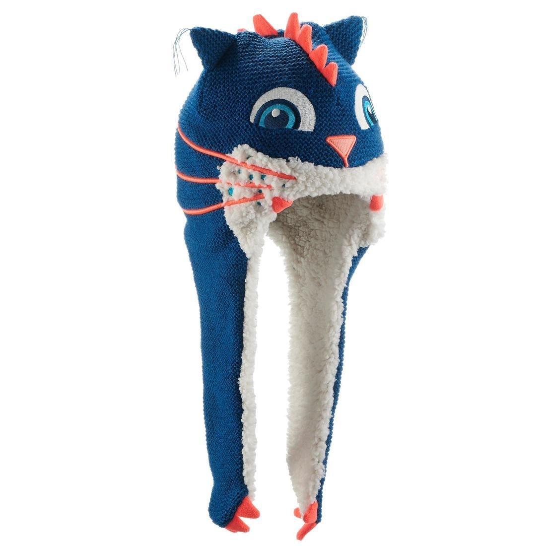 Kids Monstercat Skiing Peruvian Hat, Blue, No Color, large image number 0
