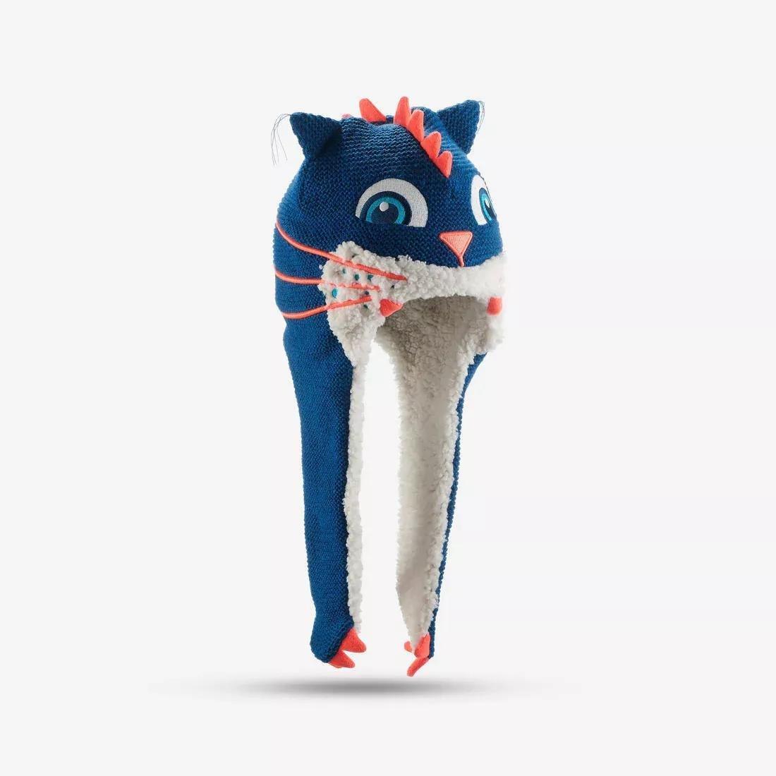 Kids Monstercat Skiing Peruvian Hat, Blue, 5401_000, large image number 0