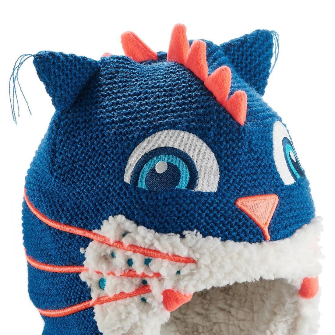 Kids Monstercat Skiing Peruvian Hat, Blue, No Color, large image number 8