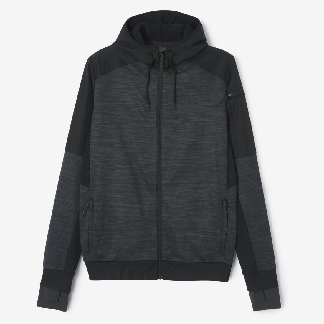 Men Kalenji Warm Running Hoodie Sweatshirt, , Grey, , large image number 6