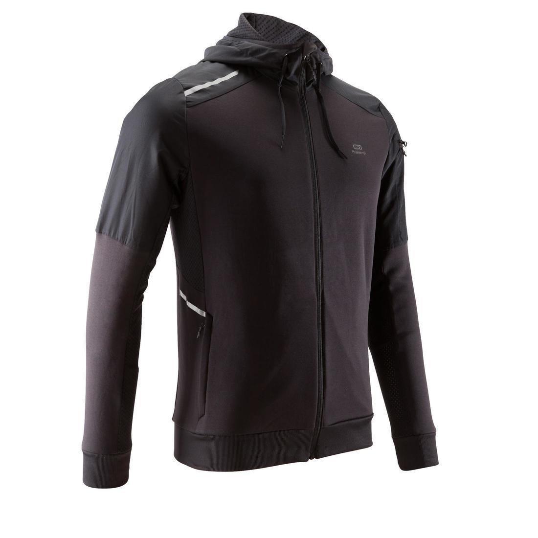 Men Kalenji Warm Running Hoodie Sweatshirt, , Grey, , large image number 8