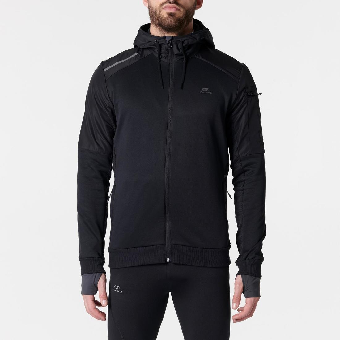 Men Kalenji Warm Running Hoodie Sweatshirt, , Grey, , large image number 9