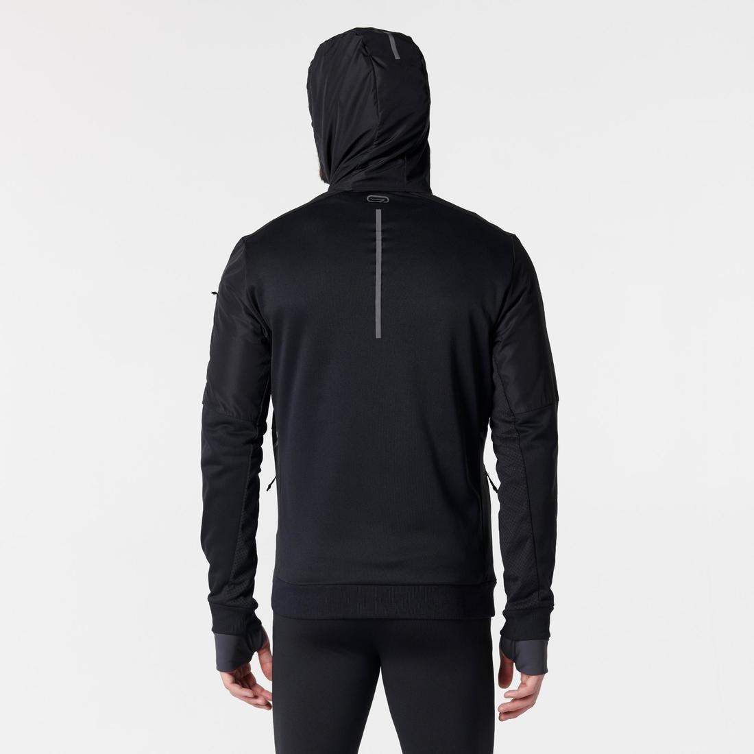 Men Kalenji Warm Running Hoodie Sweatshirt, , Grey, , large image number 13