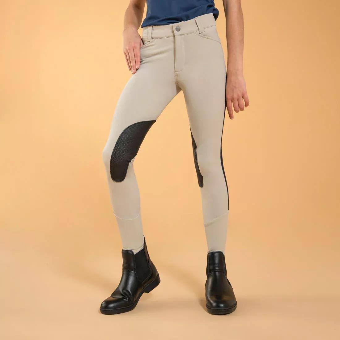 Kids Unisex Horse Riding Mesh Jodhpurs/Navy, Linen, , large image number 6