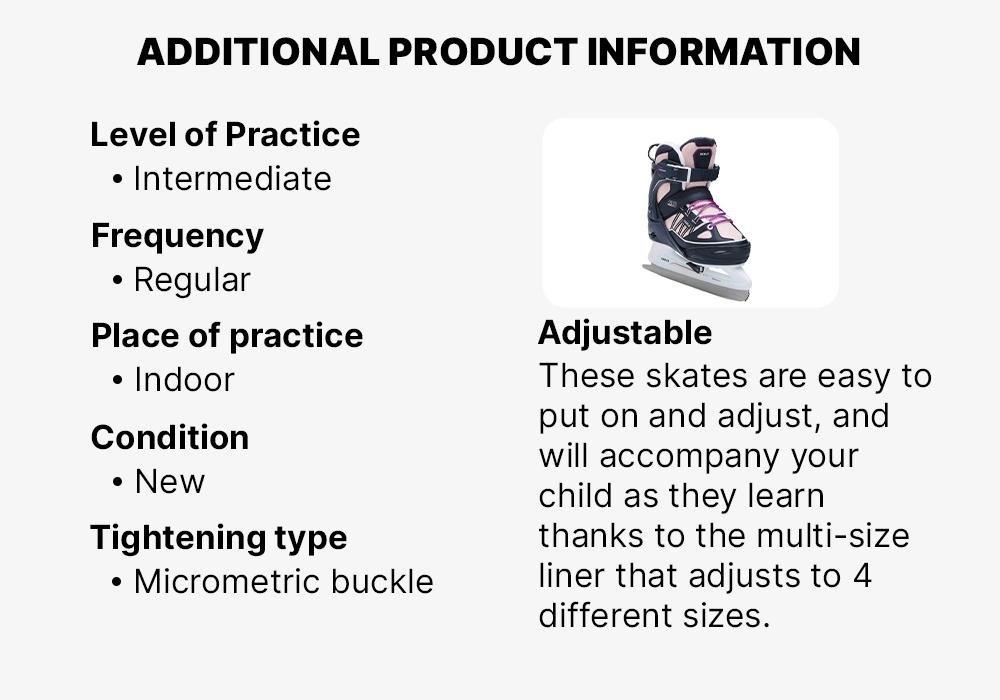 Kids Ice Skates Fit - 500, Pink, No Color, large image number 16