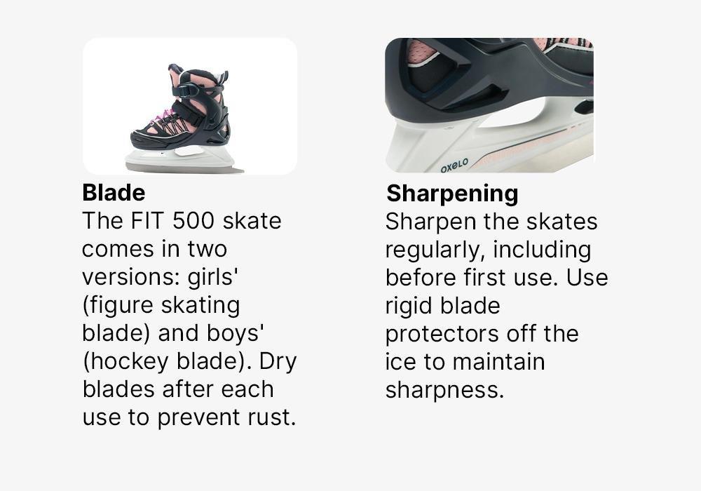 Kids Ice Skates Fit - 500, Pink, No Color, large image number 17