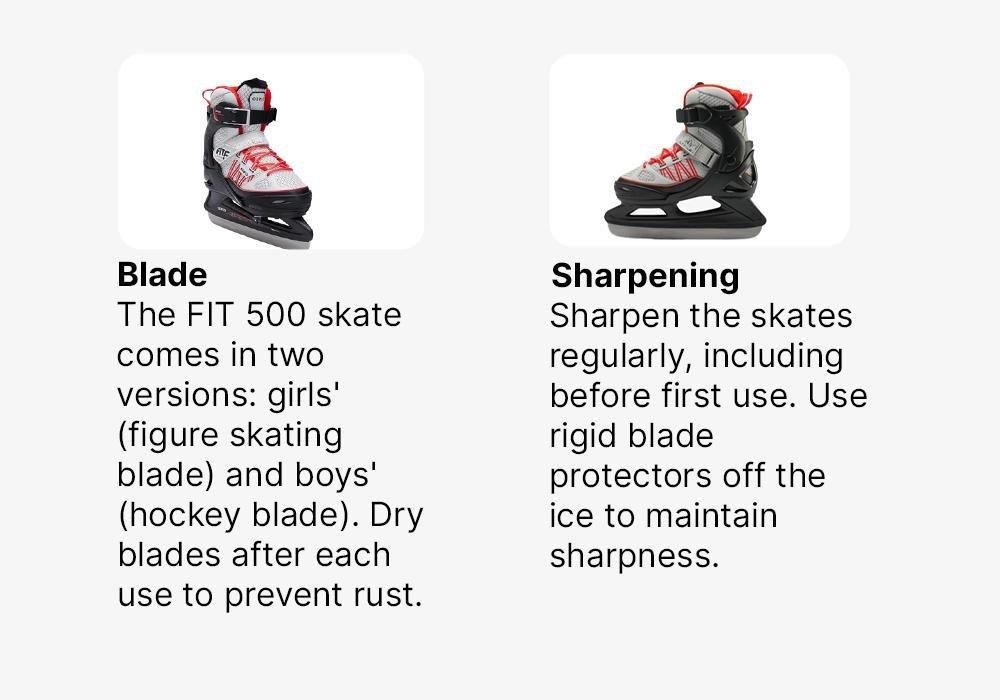 PEARL GREY Kids' Ice Skates Fit 500 - Blue/Pink, No Color, large image number 2