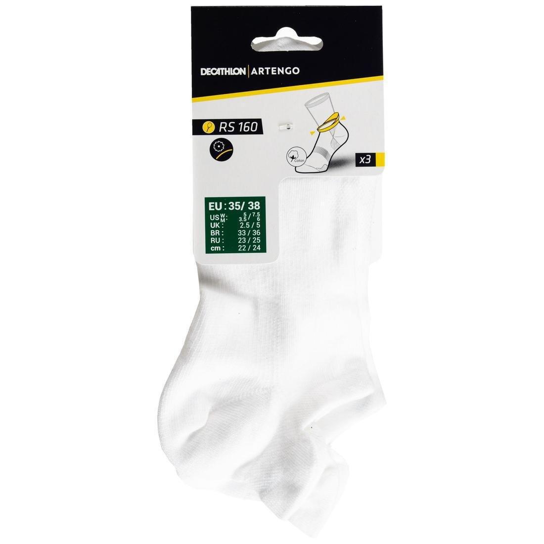 ARTENGO - RS 160 Low Sports Socks Tri-Pack, Snow White