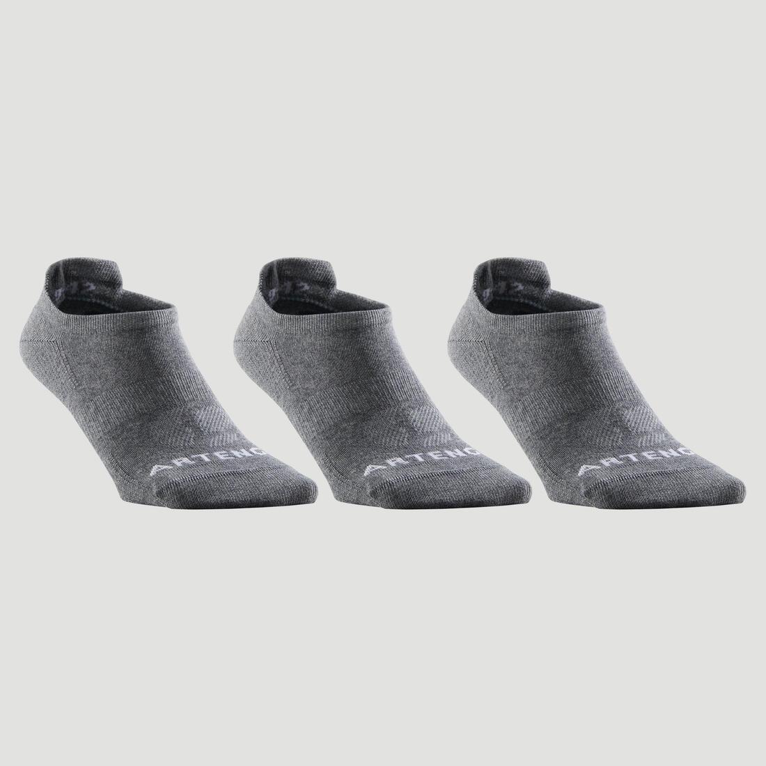 ARTENGO - Unisex Rs 160 Low Sports Socks Tri-Pack, Granite