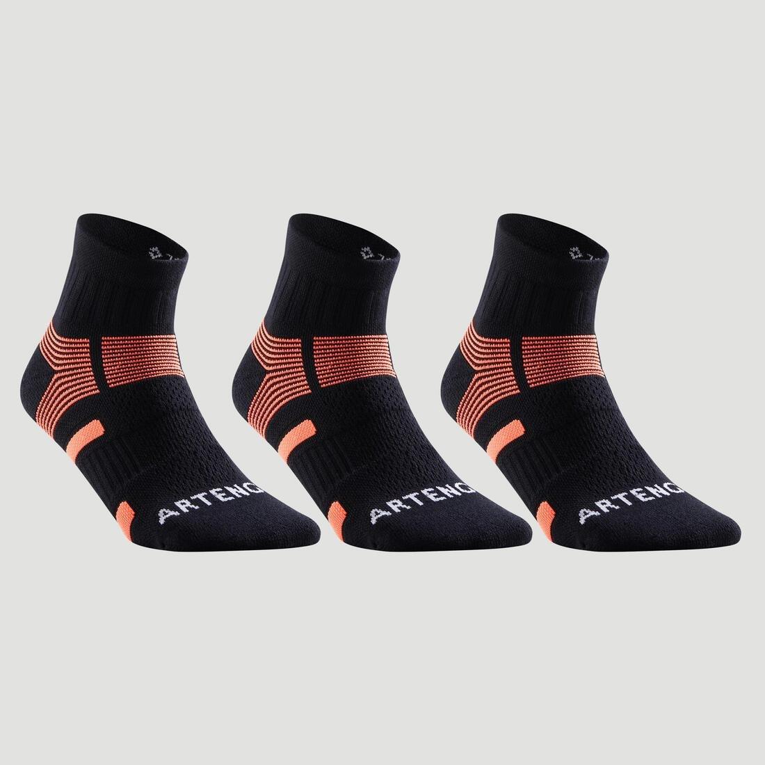 Unisex Rs 560 Mid Sports Socks Tri-Pack, Black, , large image number 2