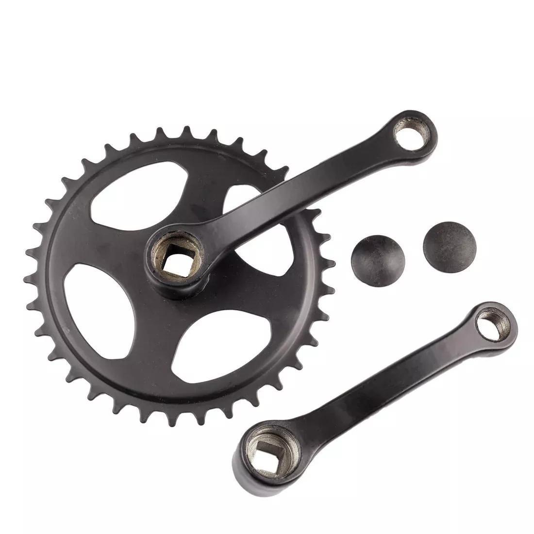 BLACK Single Chainwheel 34 Tooth w/ 114 mm Cranks, No Color, large image number 0