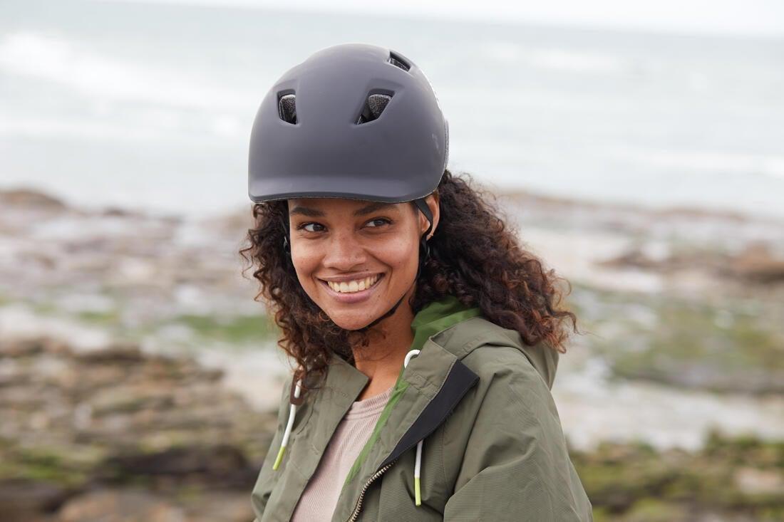 BLACK Adults Cycling Helmet - 100 Series, No Color, large image number 7