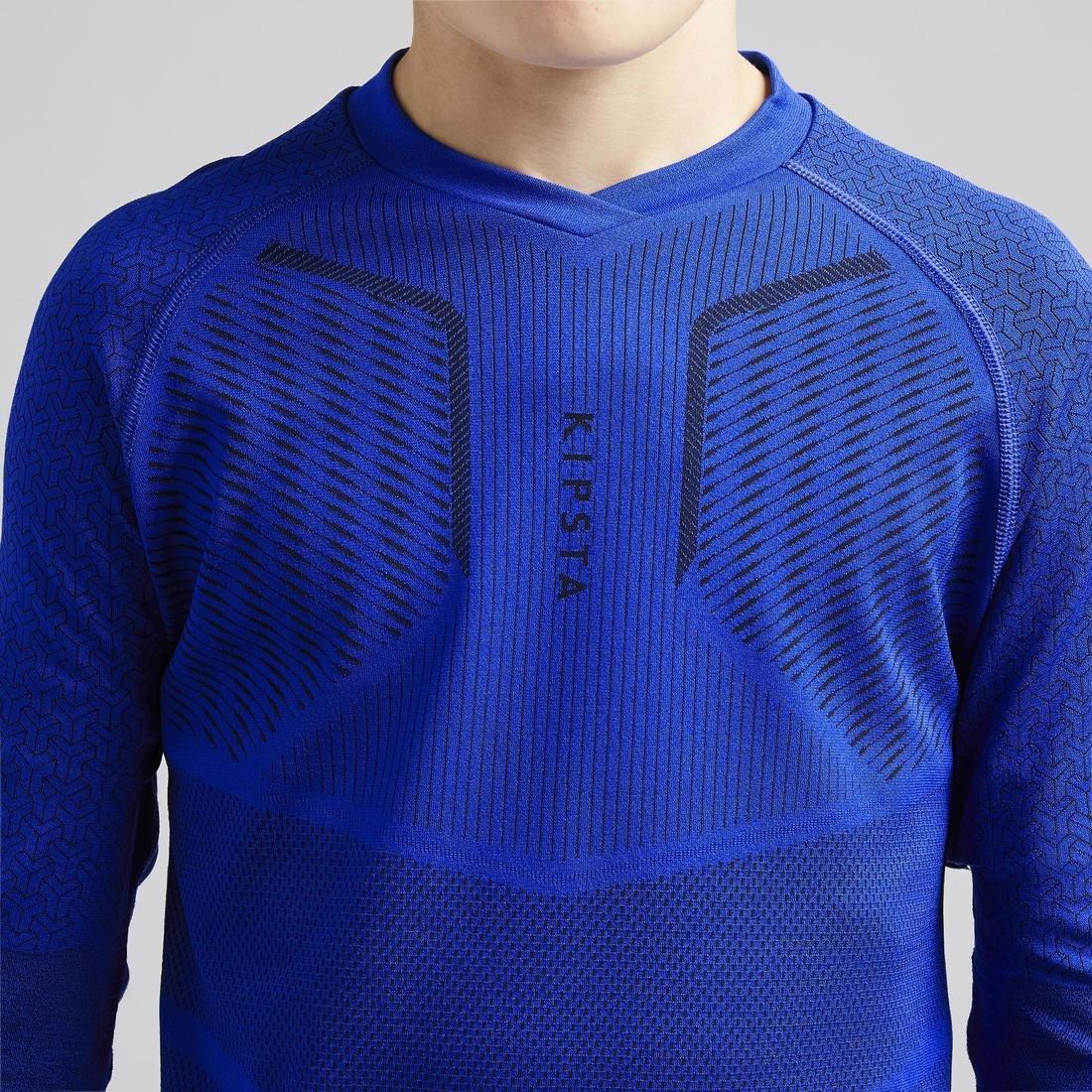 Kids Long-Sleeved Base Layer Football Top - Mottled, Bright Indigo, , large image number 6