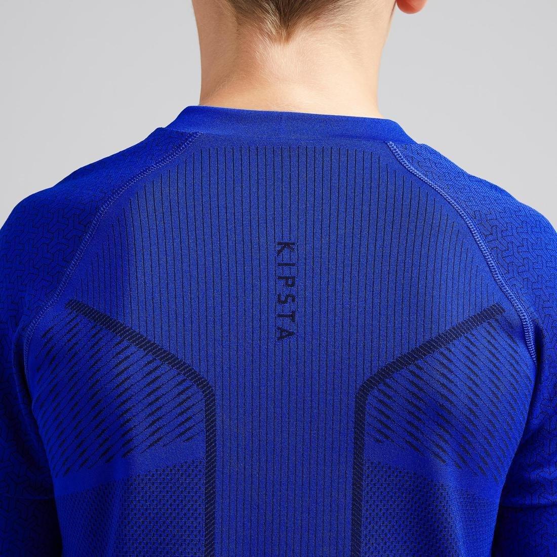 Kids Long-Sleeved Base Layer Football Top - Mottled, Bright Indigo, , large image number 7