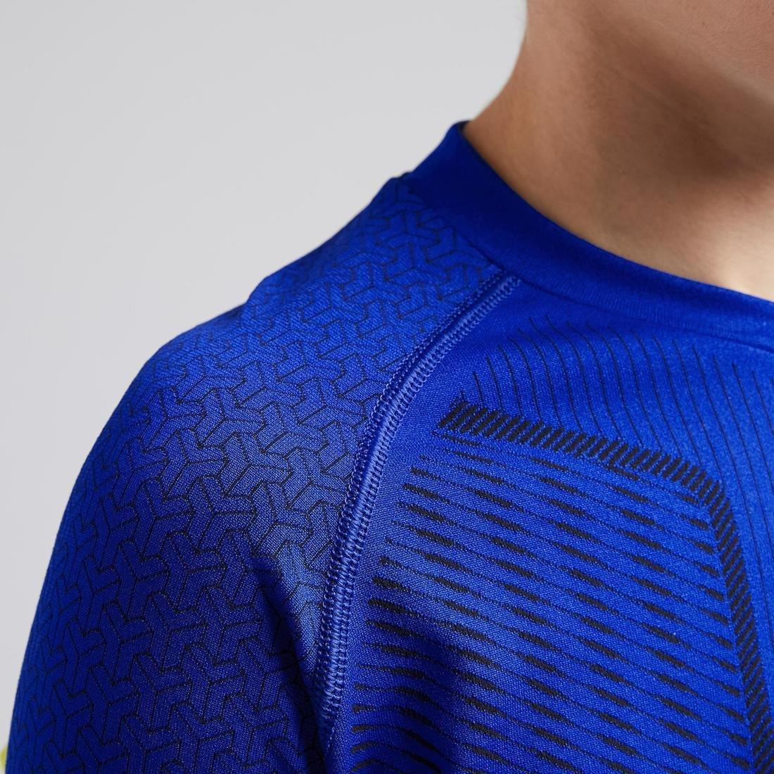 Kids Long-Sleeved Base Layer Football Top - Mottled, Bright Indigo, , large image number 8